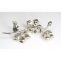 decor miniatural " Flori de mar ". argint cloissonat. atelier italian
